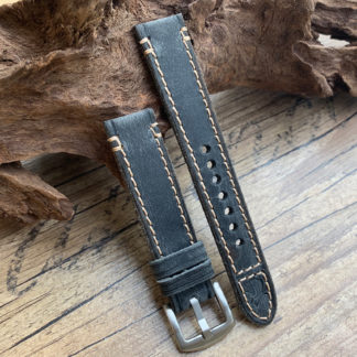 24mm Elcid Antiguo Pirates Black Watch Strap Cowhide Leather