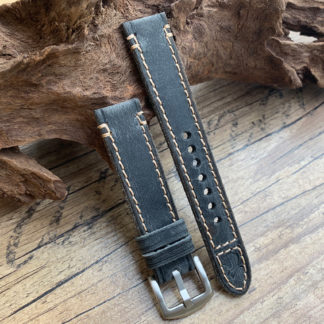 22mm Elcid Antiguo Pirates Black Watch Strap Cowhide Leather