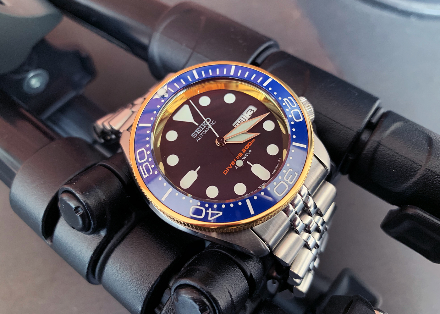 SEIKO SKX007 Golden Ocean | Blue ceramic | 24ct gold plating - Watch  guide-Shop