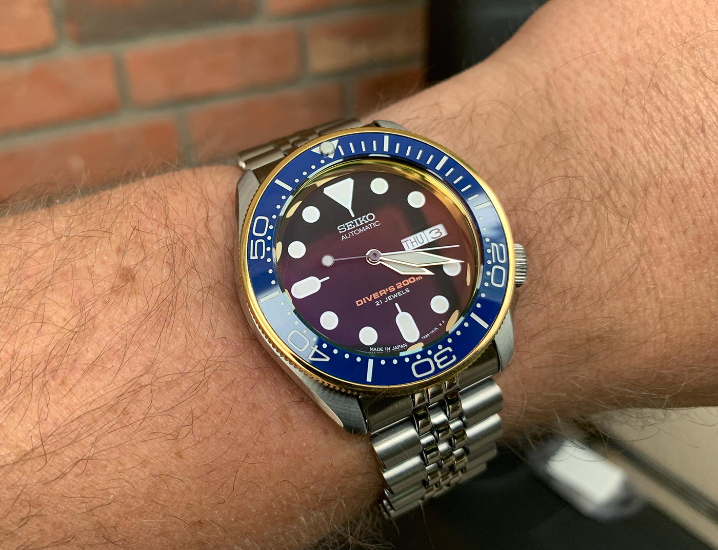 SEIKO SKX007 Golden Ocean | Blue ceramic | 24ct gold plating - Watch  guide-Shop