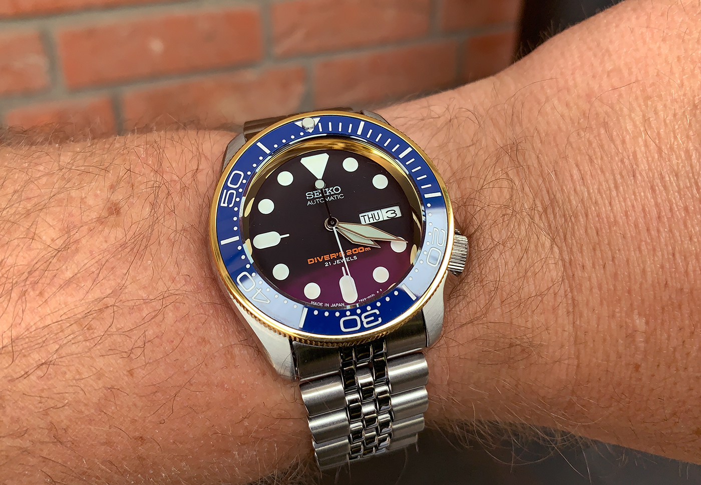 SEIKO SKX007 Golden Ocean | Blue ceramic | 24ct gold plating - Watch