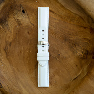 22mm ElCid Calamar Uhrenarmband, Kautschuk, weiß