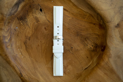 22mm ElCid Calamar Uhrenarmband, Kautschuk, weiß